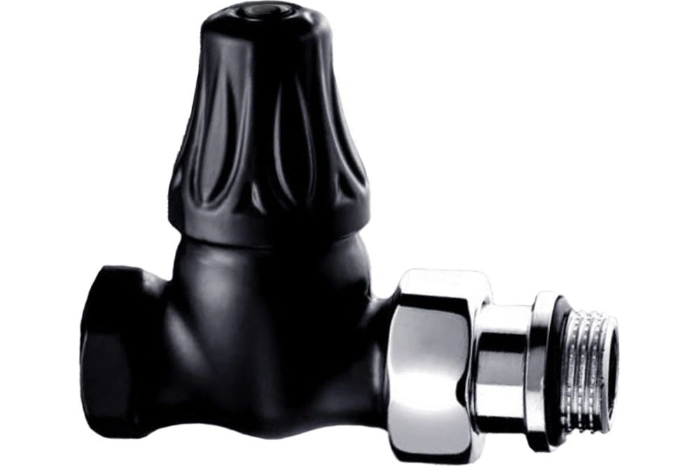 Клапан запорный прямой 1/2", серия Floral Old Style, цвет Черный матовый SR Rubinetterie