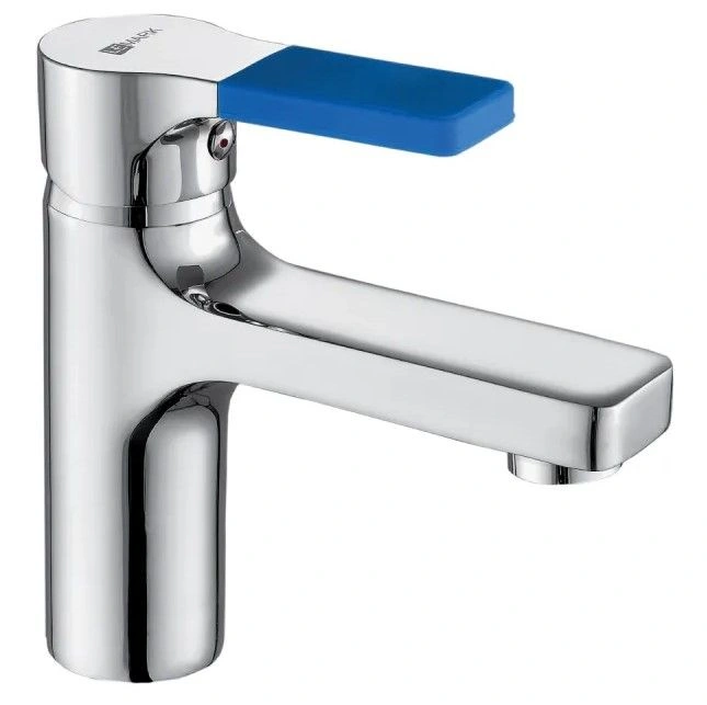 Смеситель для умывальника AURA монолитный, хром/синий, LEMARK