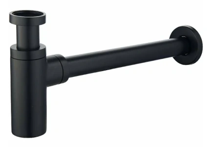 Сифон латунный 11/4 отвод 300 мм, черный матовый, RAGLO