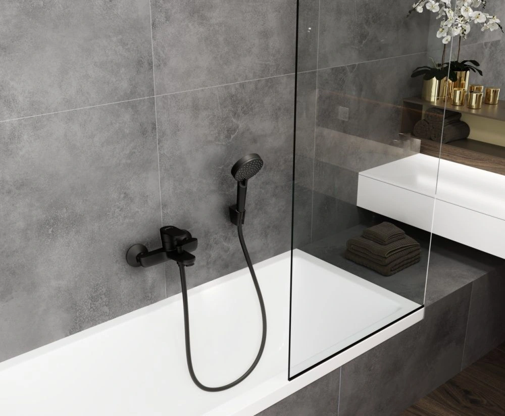 Смеситель д/ван. Vernis Blend BM, однорычажный,черный матовый HANSGROHE