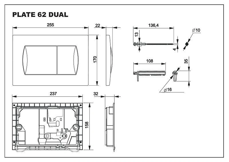 Комплект Roca Mateo подвесной унитаз+инсталляция+кнопка+сид(мл) ROCA
