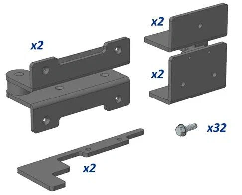 Комплект петель для алюминиевого профиля Wallbox