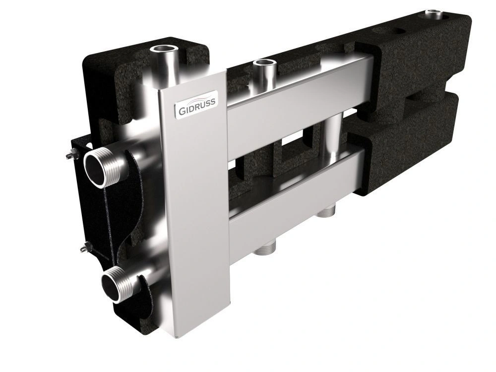Балансировочный коллектор BMSS-60-3D.EPP (вх.G 1″, 2+1 контура G 1″,кронштейны, изол.) GIDRUSS