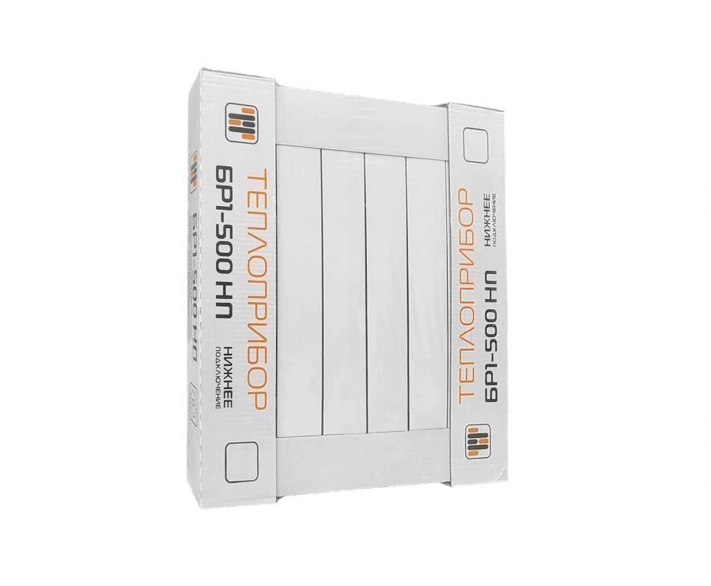 Радиатор биметаллический 500/90 мм 6 секций нижнее подключение справа Теплоприбор