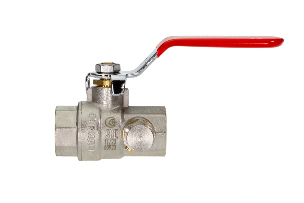 Кран шаровой BVR-DR РИДАН ГОСТ Р 59553, DN15 PN40 со спускным элементом 