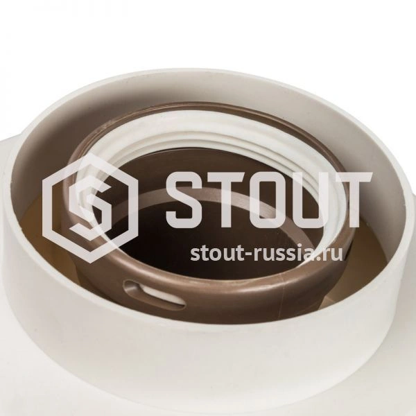Элемент дымохода 80/80 адаптер для подкл. разд. труб (совместимый с BAXI) STOUT