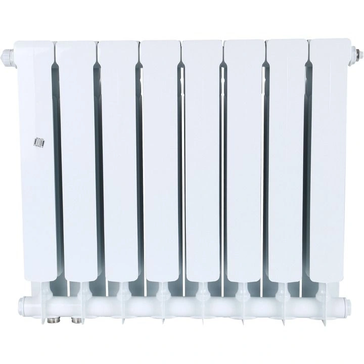 Радиатор биметаллический секционный Space 500/90 мм 8 секций белый нижнее правое подключение STOUT