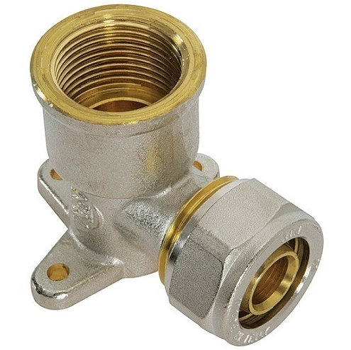 Угольник с креплением ВР, 20*1/2" (обжим)