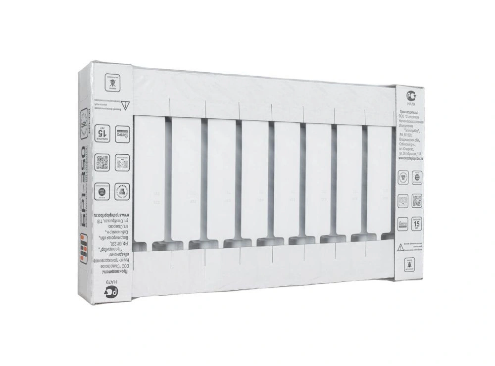 Радиатор биметаллический BR1 350/90 мм 10 секций Теплоприбор