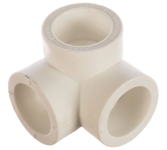 Тройник двухплоскостной PPR Ду 25 белый Pro Aqua