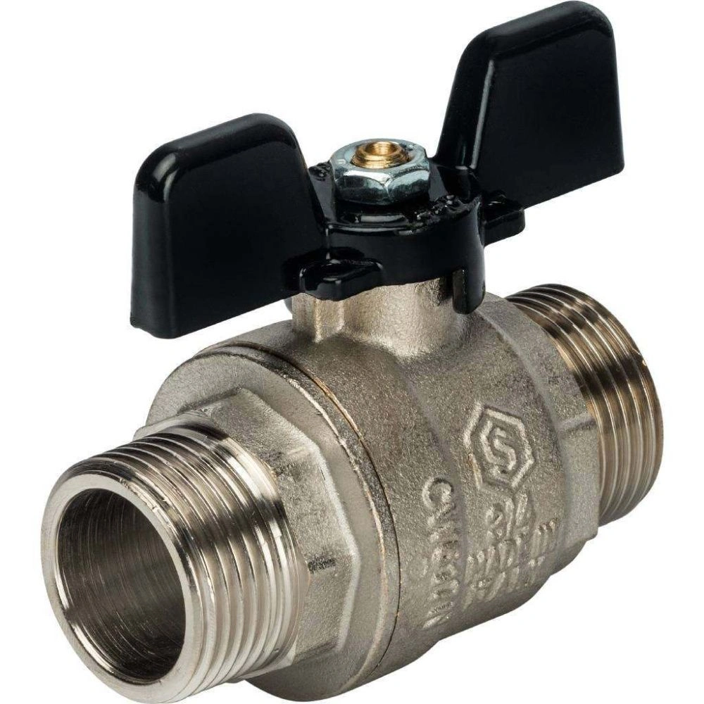 Кран шаровой полнопроходной  НН 3/4" (бабочка) STOUT (ГОСТ)