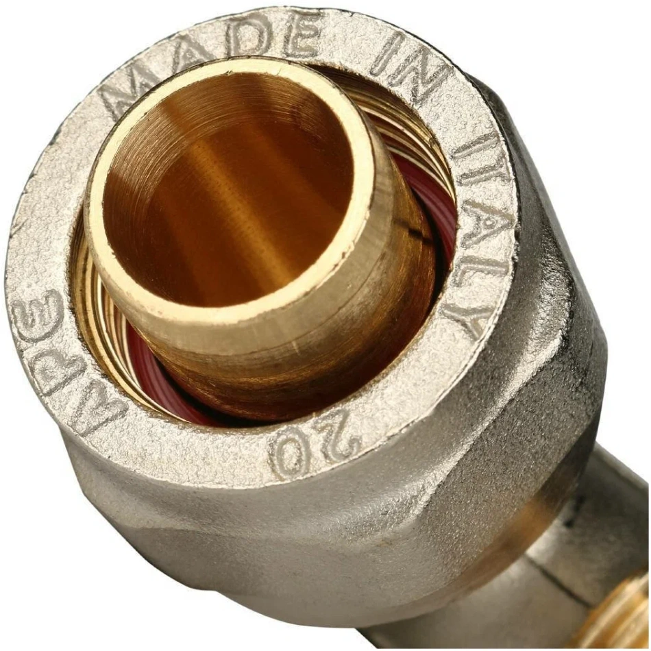 Угол НР 20х1/2" латунь (обжим) Stout