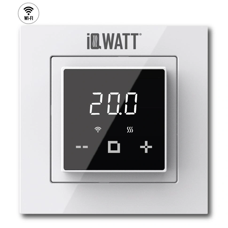 Терморегулятор электронный программируемый с сенсорным дисплеем IQ THERMOSTAT D Wi-Fi (белый/черный)
