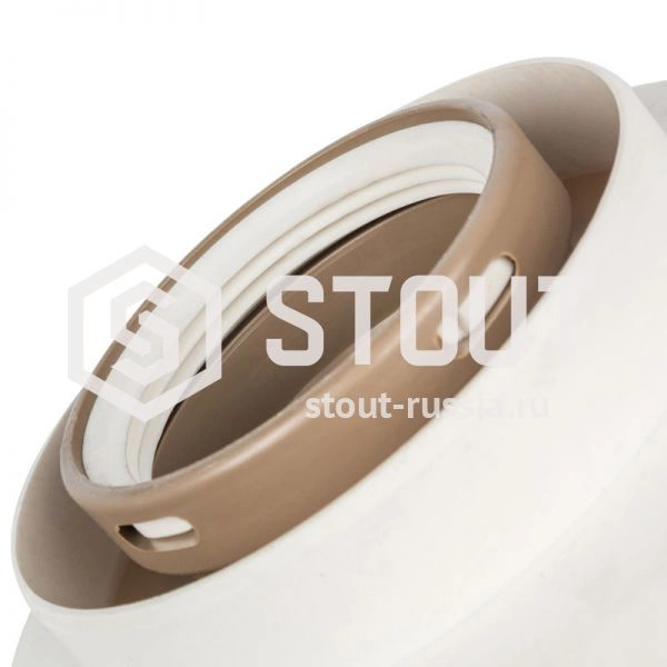 Элемент дымохода DN80/80 адаптер для подкл. разд. труб (совместимый  Bosch (фланец ) PP-Ryton (алюми