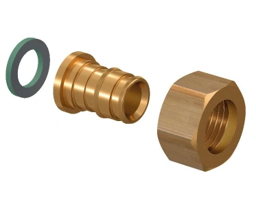 Штуцер UPONOR Q&E с накидной гайкой 20-1/2"НГ латунный