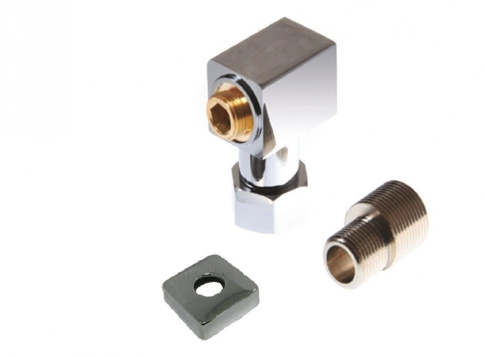 Уголок квадратный для полотенцесушителей 3/4" х 1/2" ВН, с эксцентриком и квадрат.отражателем, SG