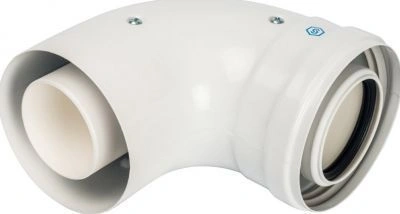 Угол конденсац. 90° / адаптер 90° DN60/100 м/п PP-FE (совместим с Baxi,Viessmann) STOUT