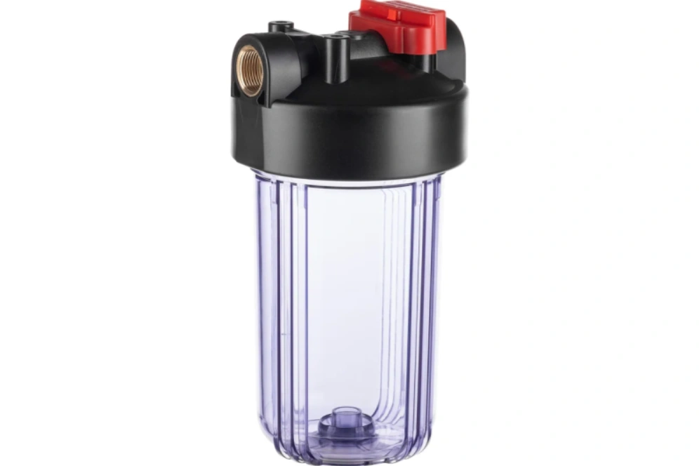 Корпус Гейзер 10" ВВ 1"ВР прозрачный,  латунная вставка С24