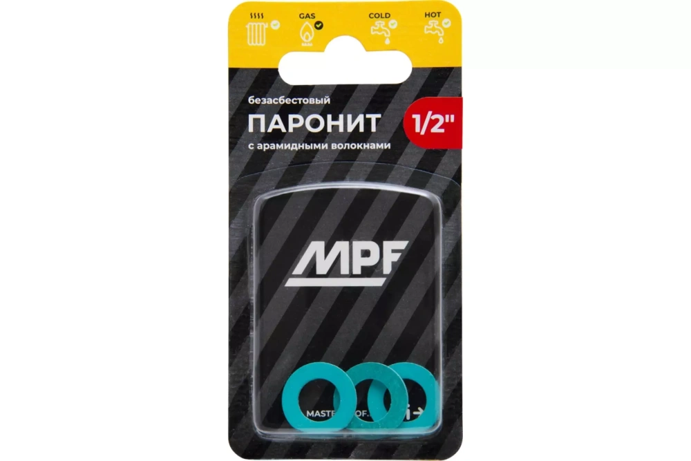 Прокладка паранитовая безасбестовая MPF 1/2 (3шт) MP Прокладка паранитовая безасбестовая MPF 1/2 (3шт) MP