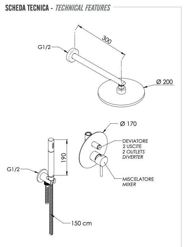 Душевая система X Style хром,Remer 