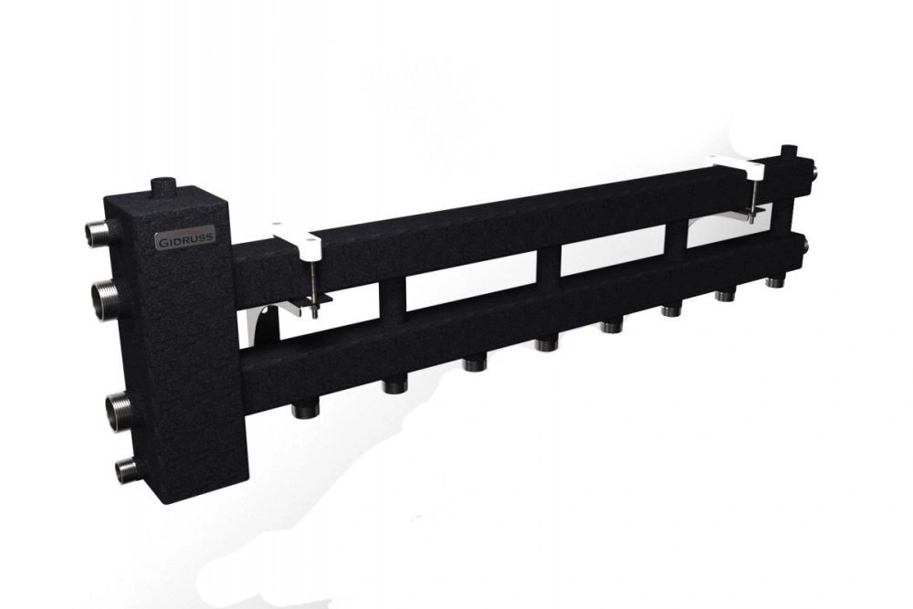 Балансировочный коллектор BM-100-5D (до 100 кВт, подкл. котла G 1 1/4", 4+1 конт. G 1", черный муар)