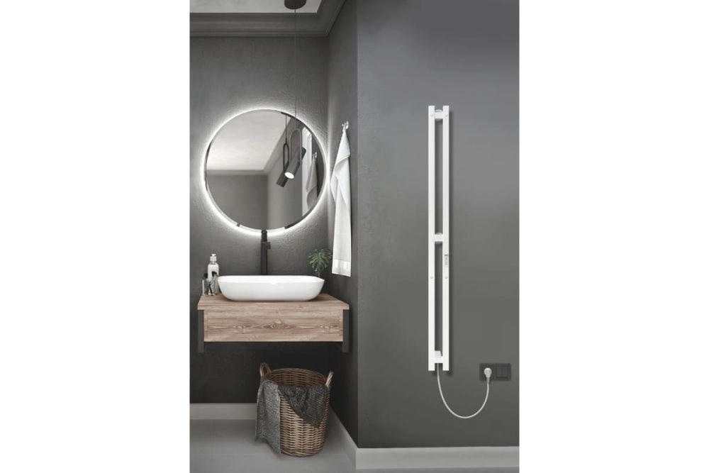 Полотенцесушитель Style PRO (electro) 120/10 (скр.монтаж, унив.подкл.R/L, Белый матовый) INDIGO