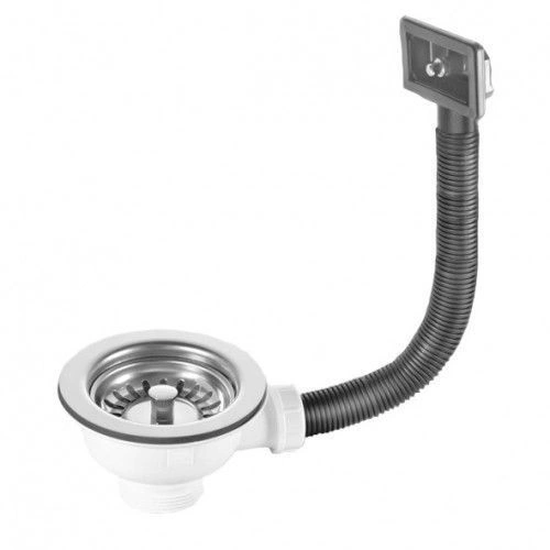 Выпуск для кухонной мойки с прямоугольным переливом (d=115мм, выход 1 1/2) Хром McAlpine