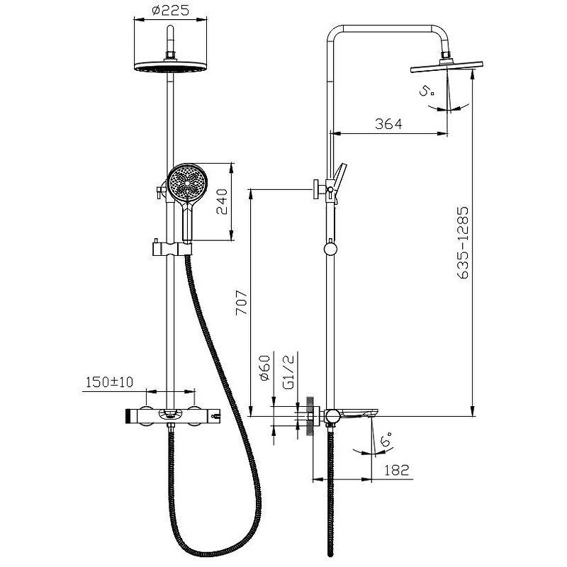 Душевая система для ванны R32.24 хром RAGLO
