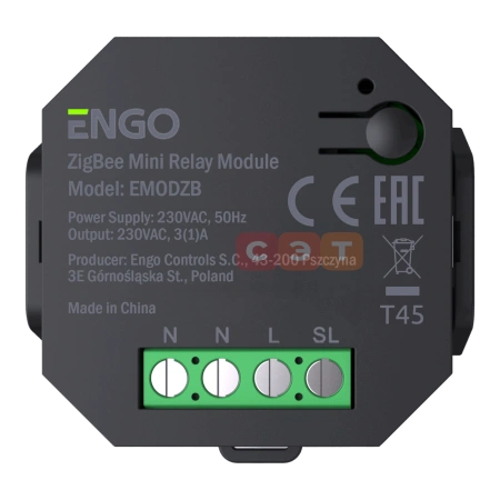 Беспроводное реле со встроенным репитером, 230В, ZigBee, EMOD-ZB, ENGO