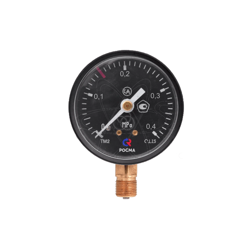 Манометр ТМ-210Р.00 (0..0,4 МПа), М12*1,5, 50мм, кл.т. 2,5,80С, C2H2 (ацетилен), радиальный
