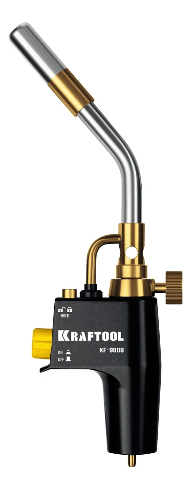 Горелка газовая KF-9000 с пьезоподжигом, турбо нагрев + 30% 2000°С, Blue Fire Kraftool
