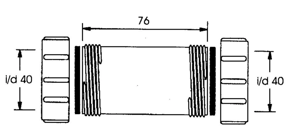 Муфта сдвижная Ду40х40, белый McAlpine