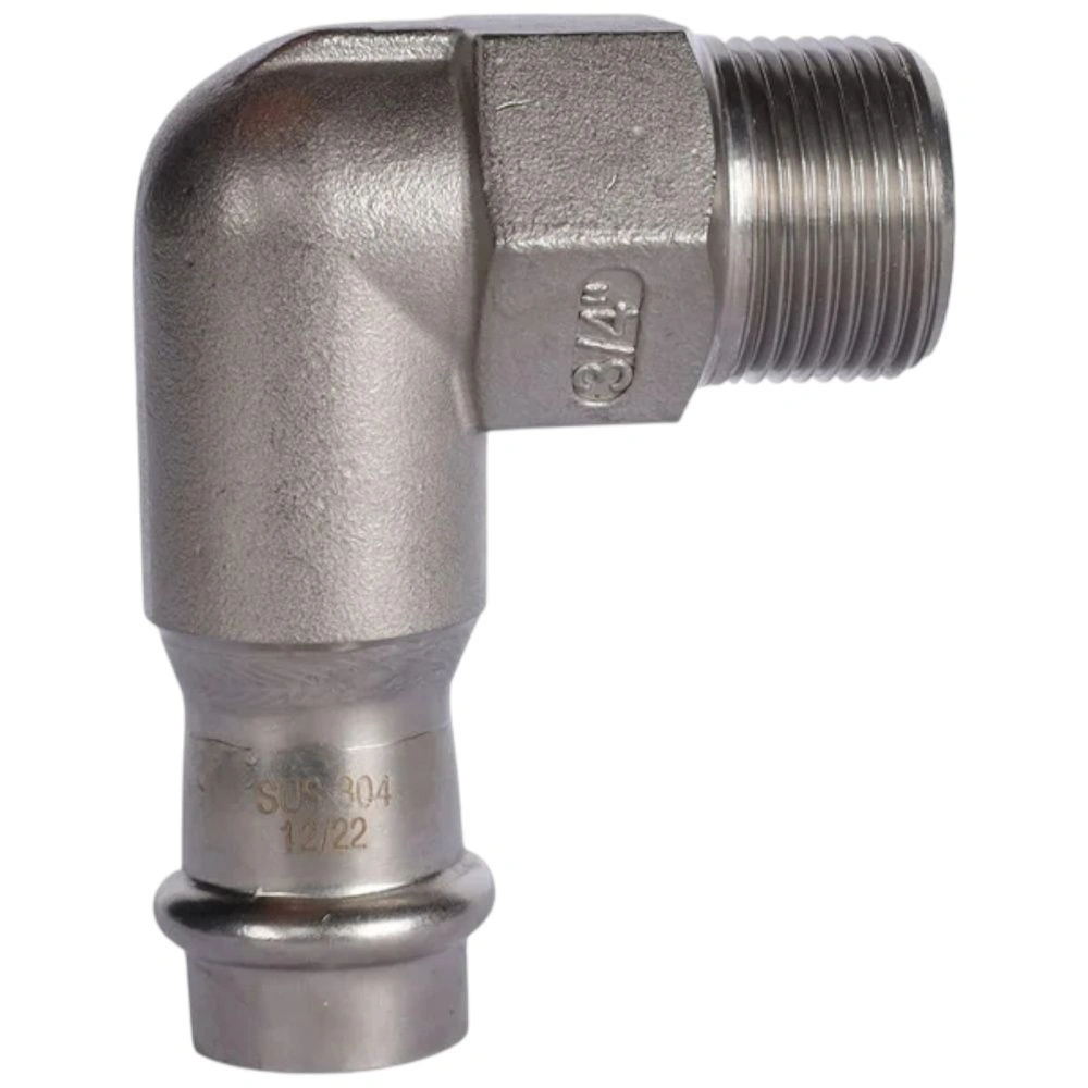 Отвод 18х3/4 НР нерж. Rommer