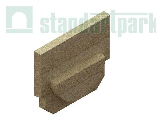 Заглушка торцевая полимербетонная ЗЛВ-10.14.10-П-П для лотка водоотводного полимербетонного