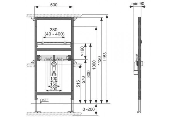 Модуль для установки раковины, TECE