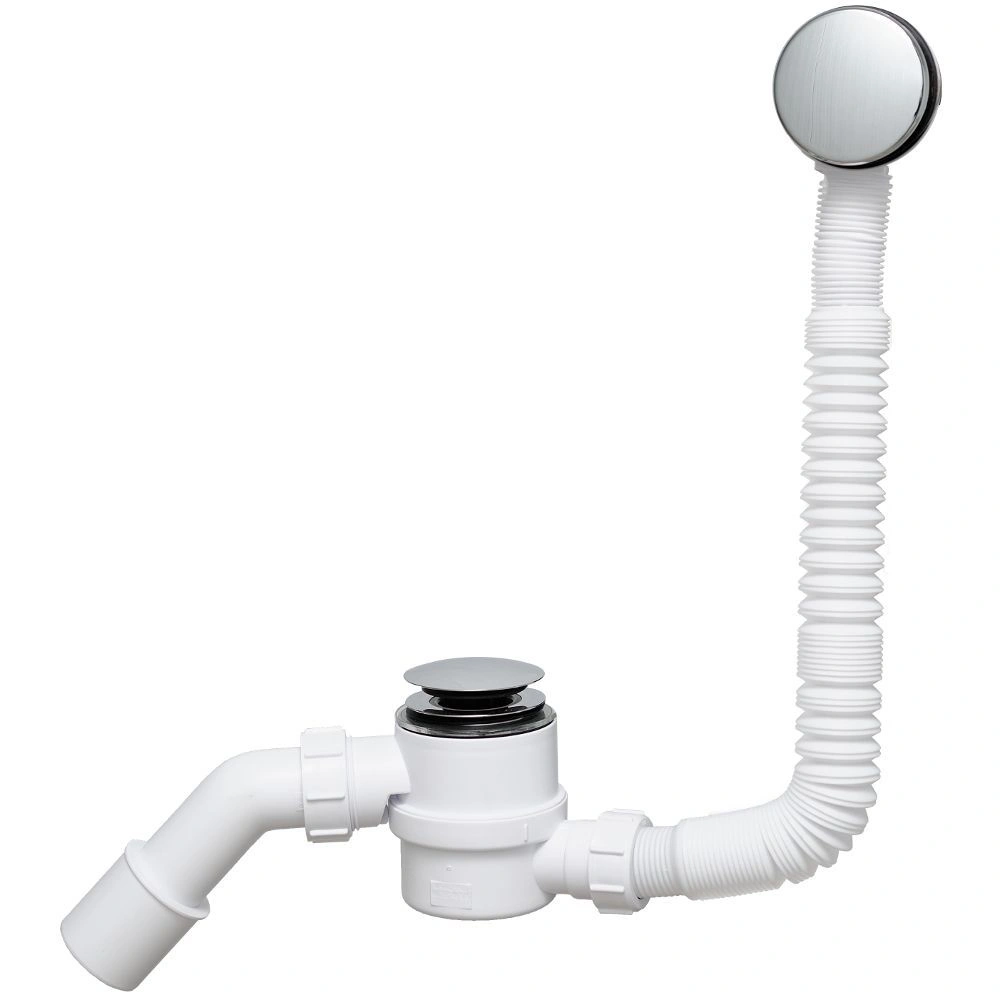 Сифон бутыл. хром (1 1/2"х40мм) перелив.L700хD34мм, реш. 70мм, пробка, H25мм, вых. 40/50мм McAlpine