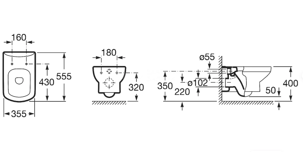 Комплект унитаза подвесного с крышкой Dama Senso ROCA (346517000+ZRU9302820 / ZRU9000041)