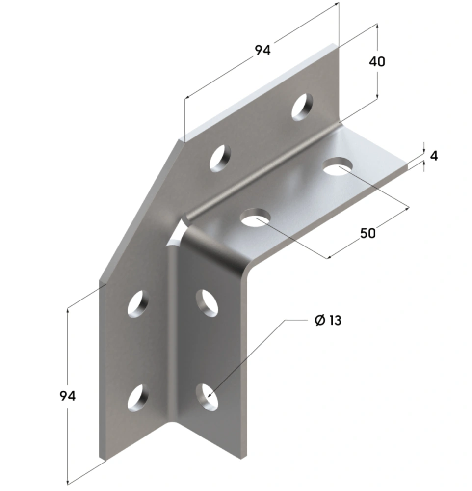 Угол универсальный ТAU  90 38-41 4F8, Termoclip