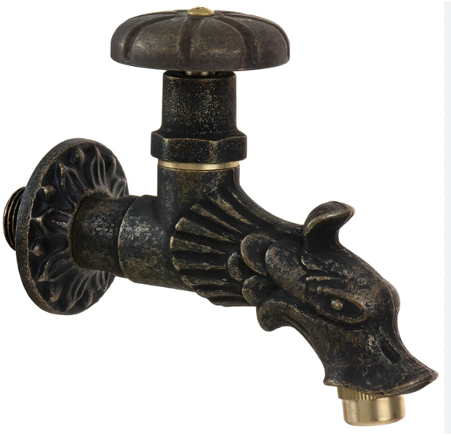 Кран садовый вентильный "Дракон" НР 1/2, штуцер 3/4, цвет бронза SANTERA