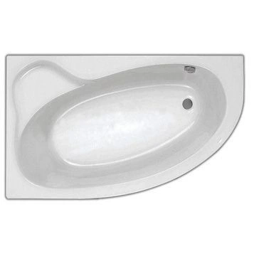 Ванна ЭДЕРА ассиметричная 170*110, Белая, Лев. Santek