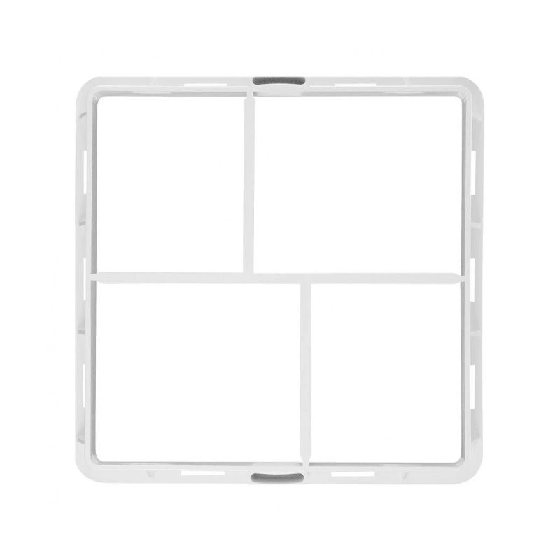 Решетка вент. VM 200х200 UB с монтажной рамой и жалюзи, белая, пласт.  HACO