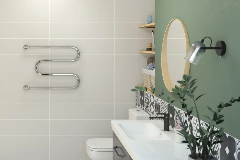 Полотенцесушитель водяной М-образный 50х65 см, G 1" без кронштейна, нержавеющая сталь, Стилье