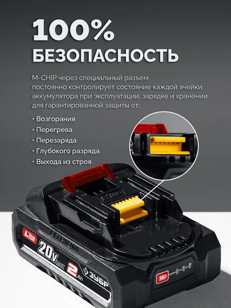 Дрель-шуруповерт, 20В, 2 АКБ LMS (2 А ч), Зубр