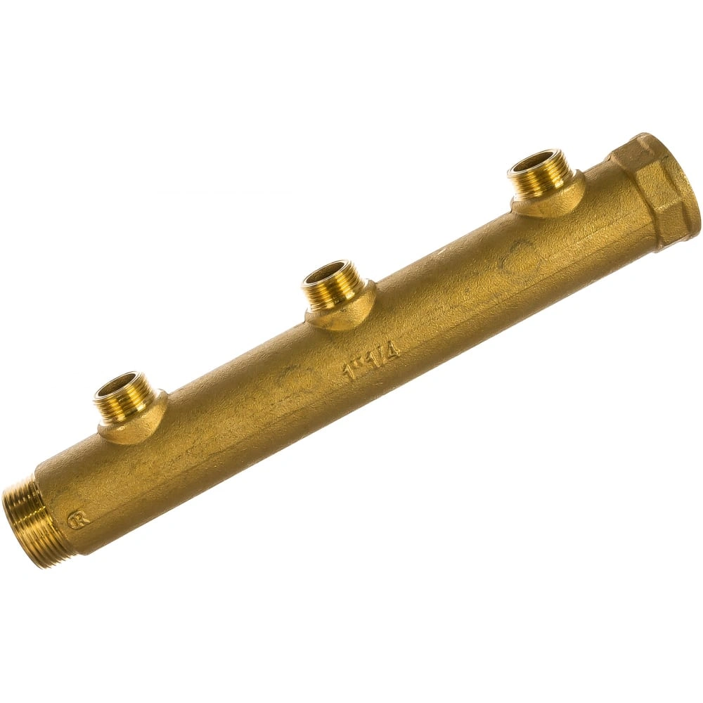 Коллектор латунный нерегулируемый 1" ВН с 3 отв  3/4 НР (межосев. 100 мм) FAR