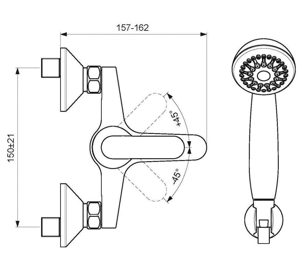 Смеситель для ванны и душа FINE, VIDIMA