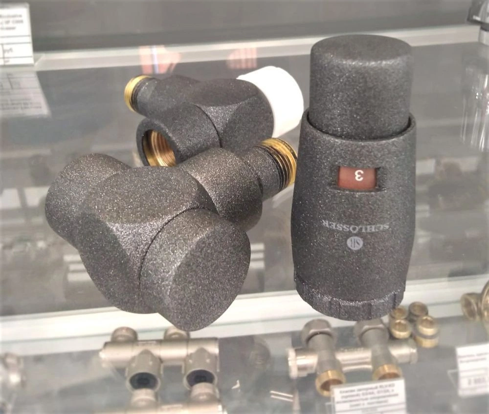 Комплект термостат. Exclusive GZ 1/2 x GW 1/2 (сталь) SF C005 Slate  угловой Schlosser