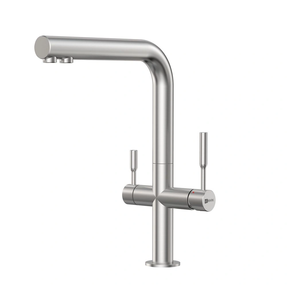 Смеситель для кухни EXPERT (высокий) с подключ. к фильтру, нерж. сталь, LEMARK