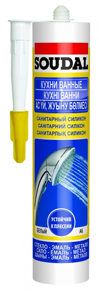 Герметик SOUDAL Силикон Санитарный белый 280 мл.