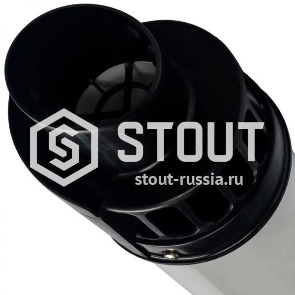 Элемент дымохода конденсац. для прохода через стену с манжетами и оголовком 854 ммDN60/100 м/п STOUT