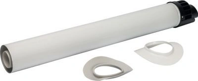 Элемент дымохода конденсац. для прохода через стену с манжетами и оголовком 854 ммDN60/100 м/п STOUT